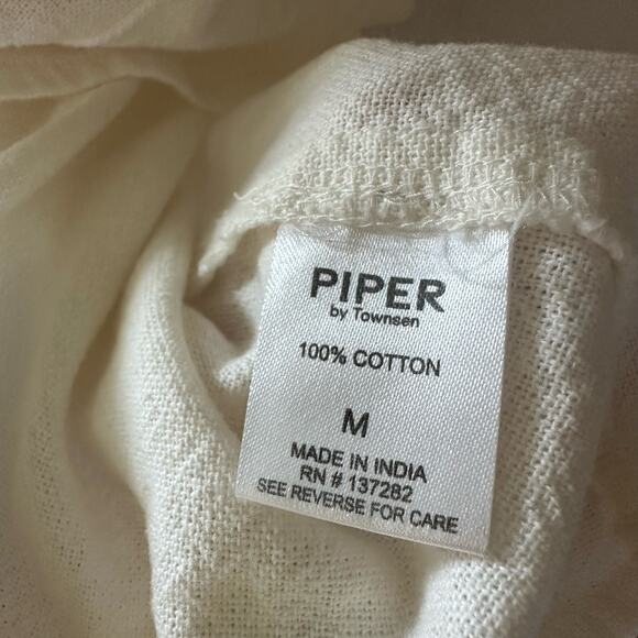 Piper by Townsen | Size M Embroidered Cotton Short Sleeve Dress Midi Boho - Picture 8 of 13